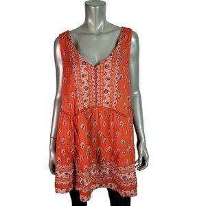 Romantic Gypsy Double V-Neck‎ Tank Top Plus Size 2X Rayon Sleeveless Orange NWT